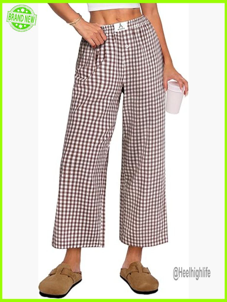 Women's Palazzo Pajama Pants, 100% Rayon, Smocked Waist, Pockets, Lounge
